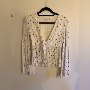 Olivaceous Polka Dot Top